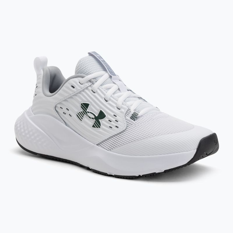 Men's training shoes Under Armour Commit 4 white/mod gray/forest green