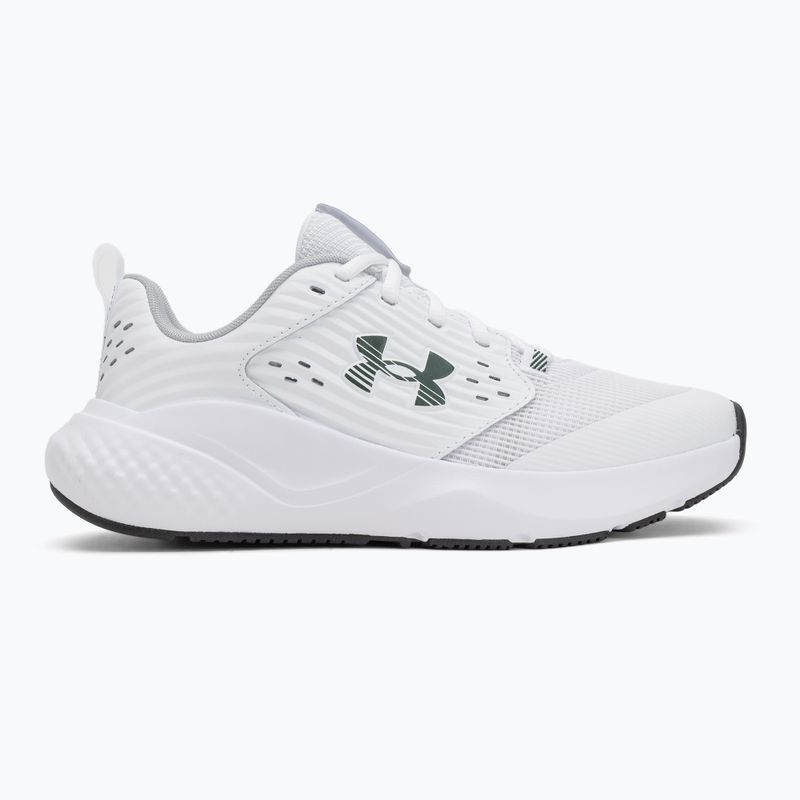 Men's training shoes Under Armour Commit 4 white/mod gray/forest green 2