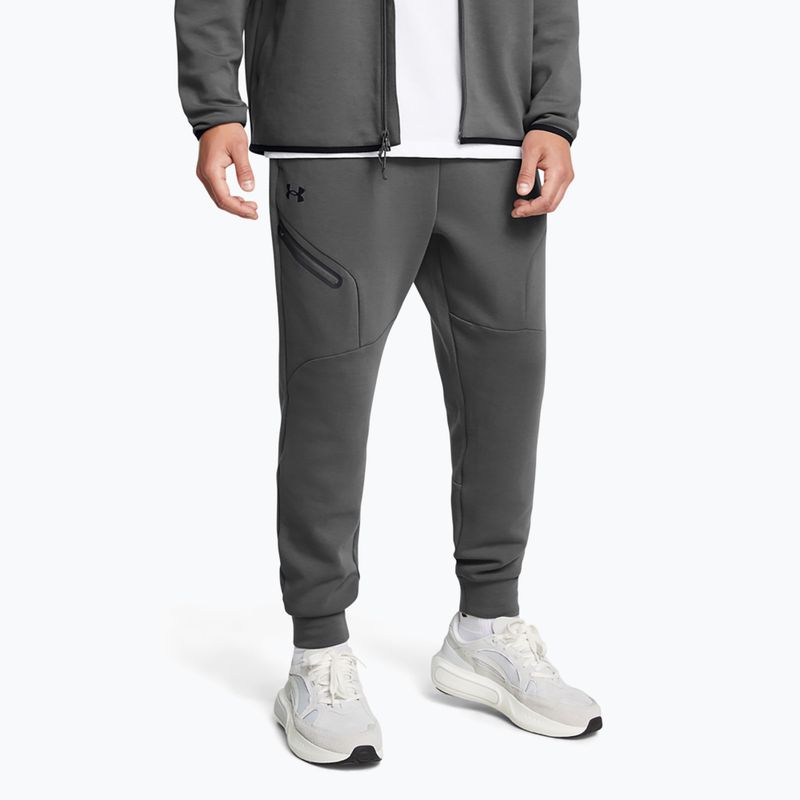 Pánske nohavice Under Armour Unstoppable Fleece castlerock/black