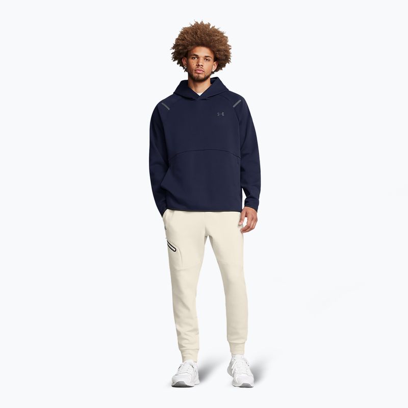 Pánske nohavice Under Armour Unstoppable Fleece summit white/black 2
