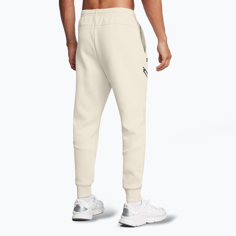 Pánske nohavice Under Armour Unstoppable Fleece summit white/black 3
