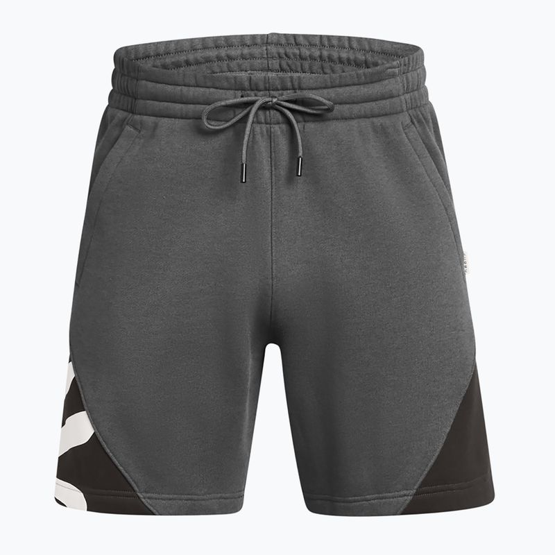 Pánske šortky Under Armour Curry Splash Fleece Short castlerock full heather/black/white clay