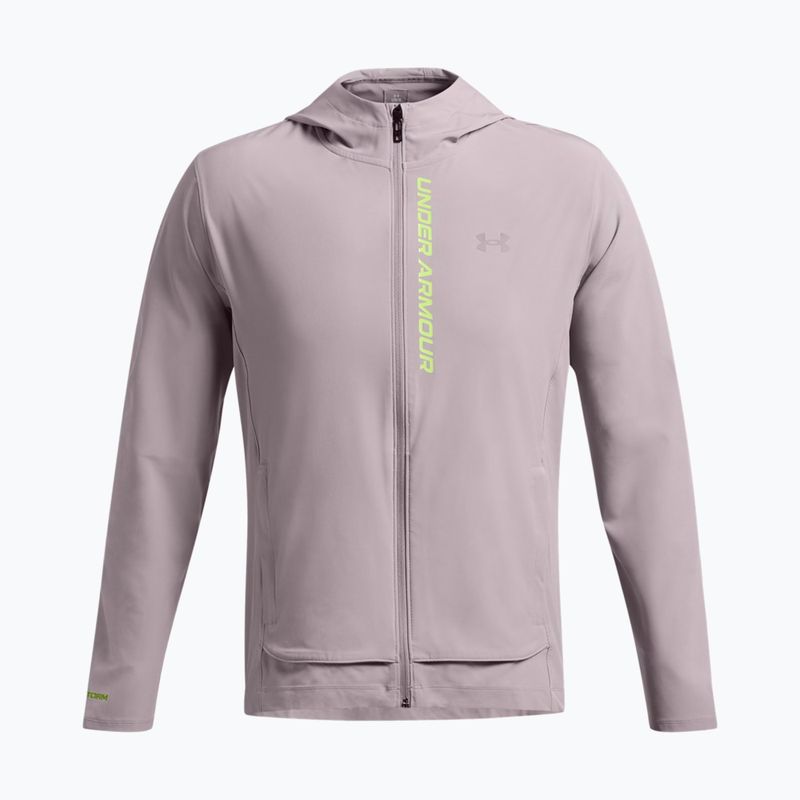 Pánska bežecká bunda Under Armour Outrun The Storm tetra šedá/morph green/relfective 3