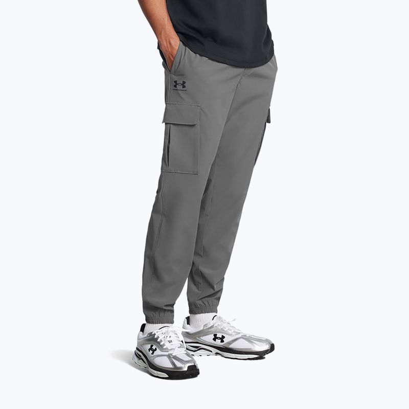 Pánske tréningové nohavice Under Armour Vibe Woven Cargo castlerock/black
