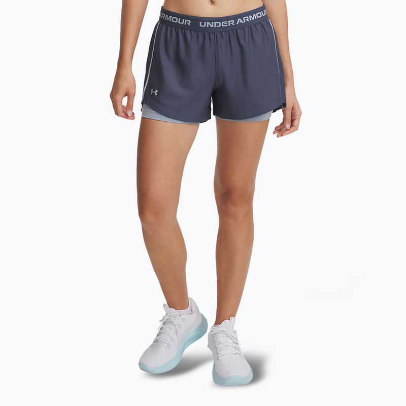 Dámske šortky Under Armour Tech Play Up 2in1 downpour gray/harbor blue/harbor blue