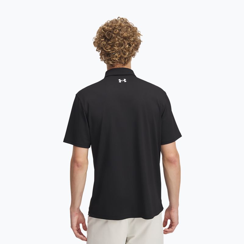 Men's polo shirt Under Armour Tee To Green Pique Polo black/white 2