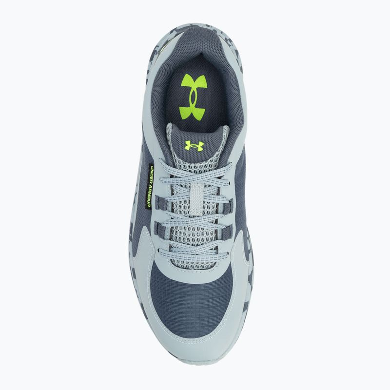 Pánske bežecké topánky Under Armour Charged Bandit Trail 3 downpour grey/harbor blue/hyper green 5
