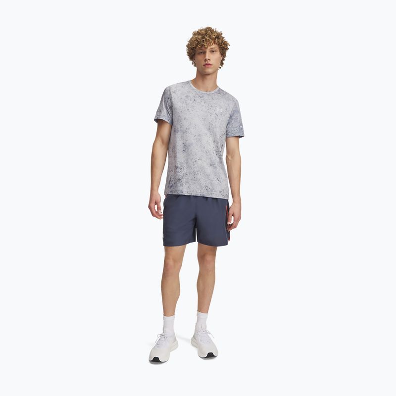 Pánske bežecké šortky Under Armour Launch 7" downpour grey / ether blue / reflexné 2