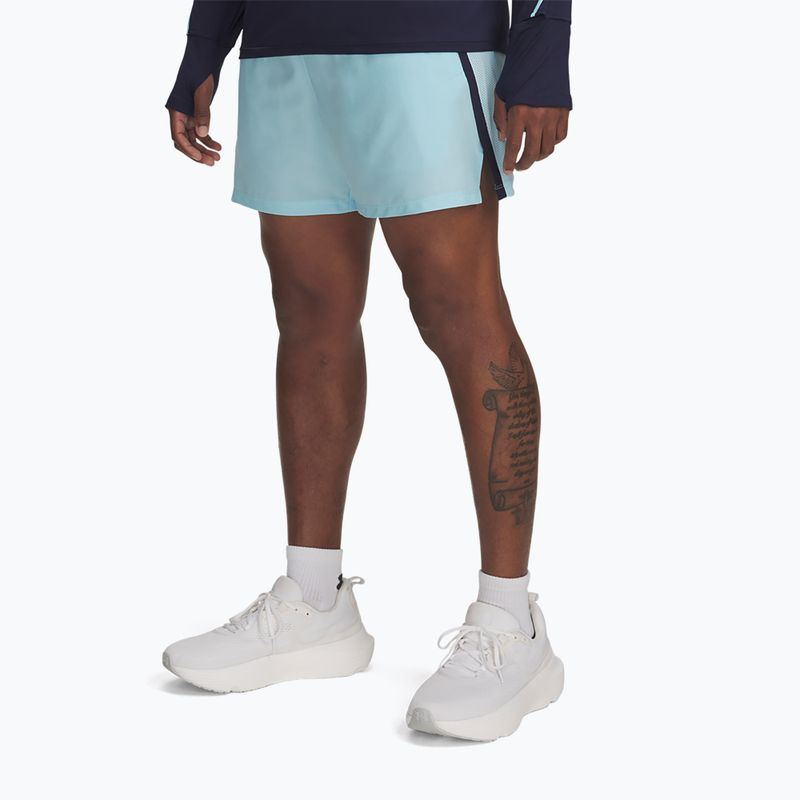 Pánske bežecké šortky Under Armour Launch 5" éterovo modré / sivá / reflexné