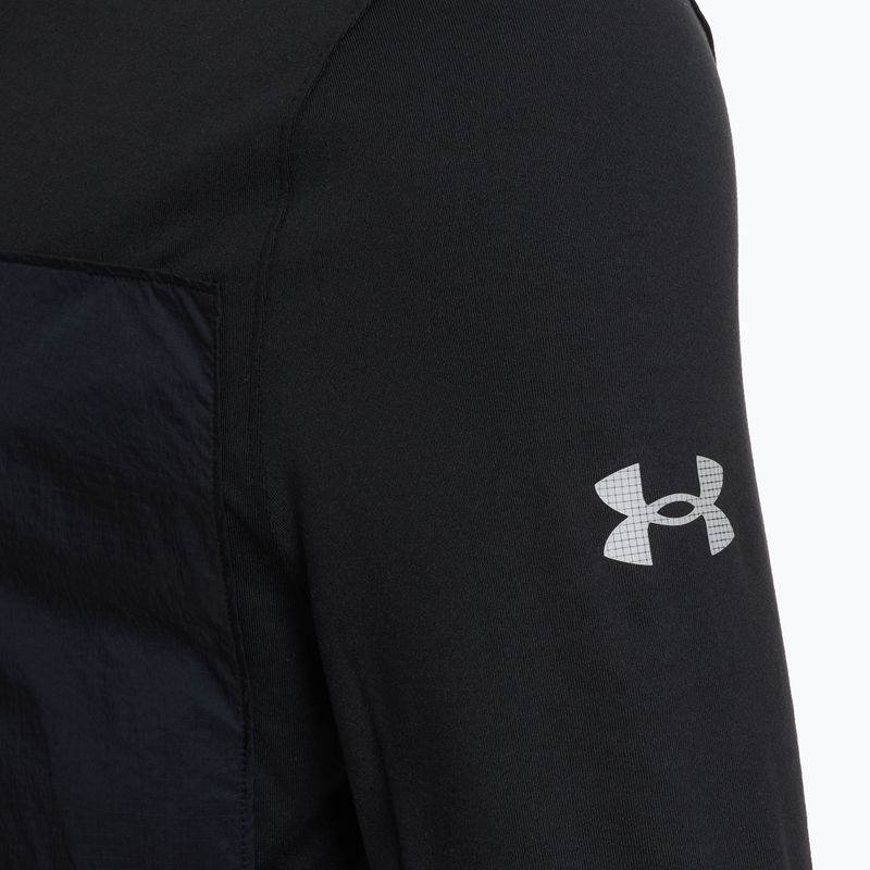 Pánska bežecká mikina Under Armour Trail Run Quarter Zip čierna/reflexná 3