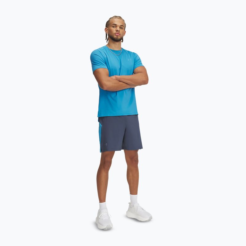 Under Armour Launch Pro 7" pánske bežecké šortky downpour gray / ether blue / reflexné 2