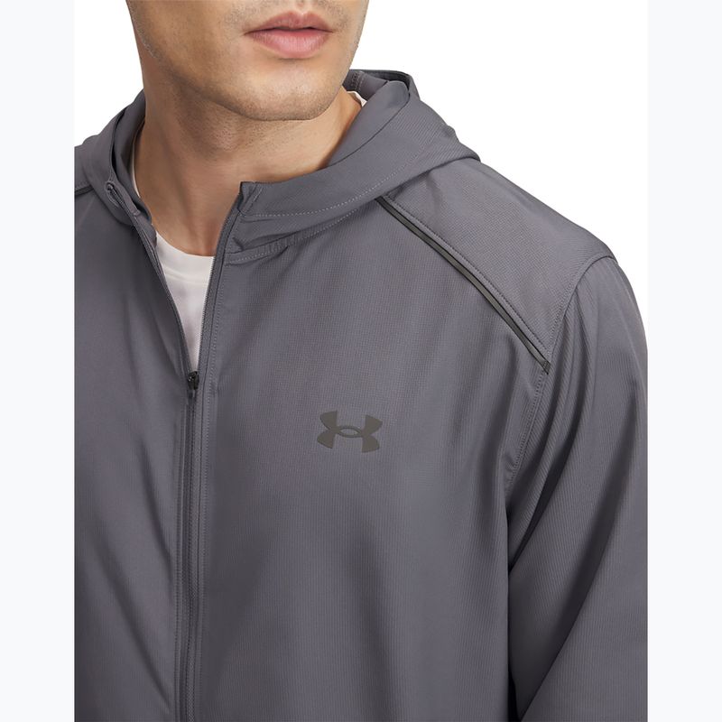 Pánska bežecká bunda Under Armour Storm Run Hooded castlerock/jet gray/reflective 3