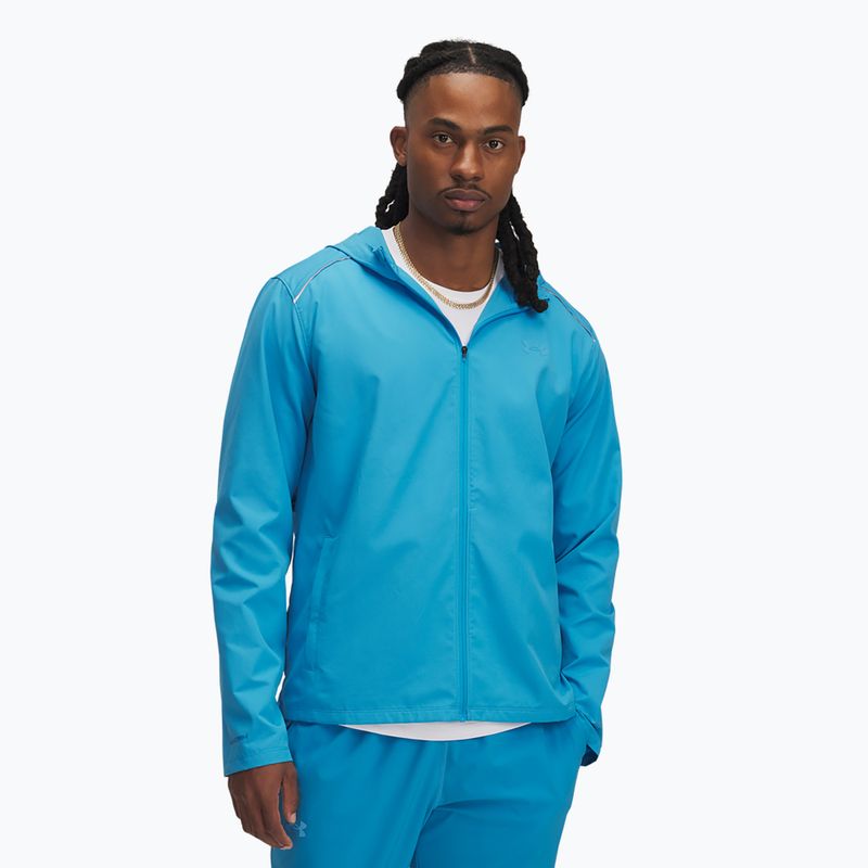 Pánska bežecká bunda Under Armour Storm Run Hooded ether blue/downpour gray/reflective