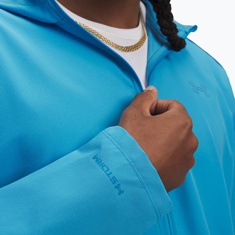 Pánska bežecká bunda Under Armour Storm Run Hooded ether blue/downpour gray/reflective 3