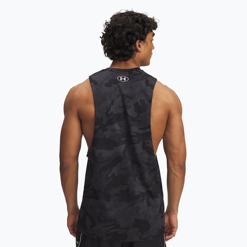 Pánske tričko Under Armour Project Rock Camo Tank anthracite/black/hyper green 2