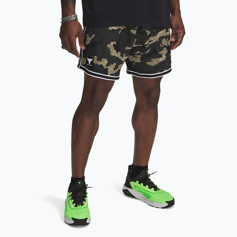 Pánske šortky Under Armour Project Rock Mesh barokový green / white