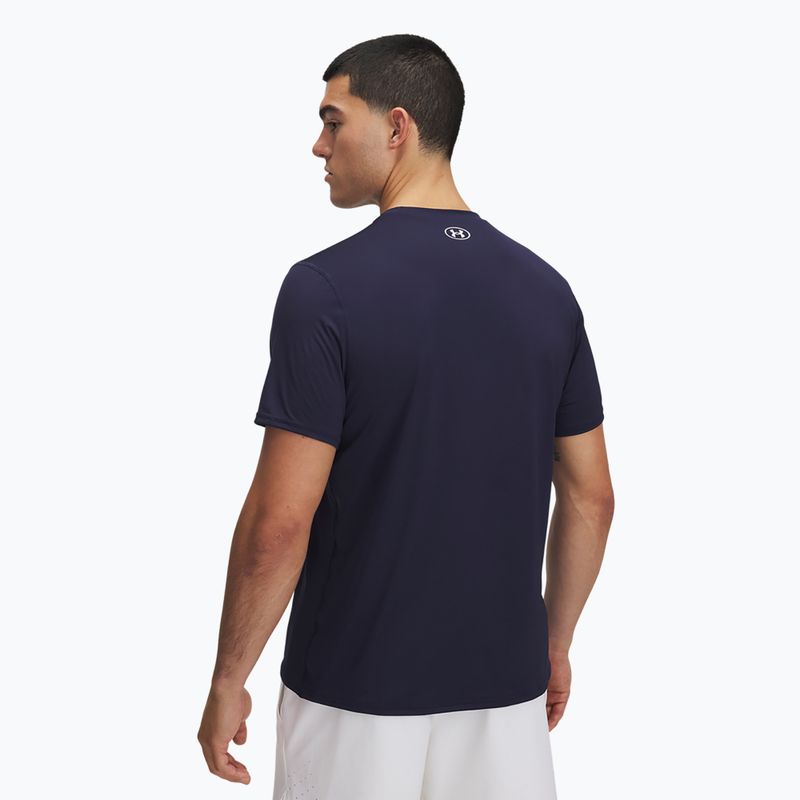 Pánske tréningové tričko Under Armour HeatGear Fitted midnight navy/white 2