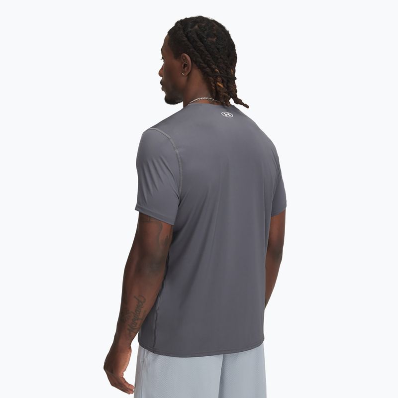 Pánske tréningové tričko Under Armour HeatGear Fitted castlerock/white 2