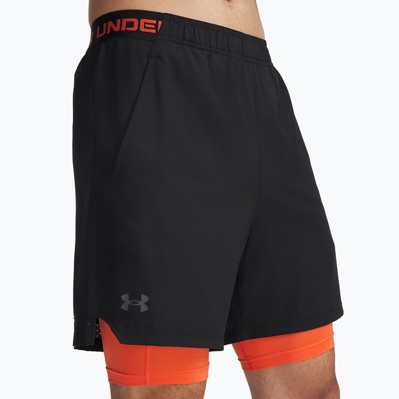 Pánske tréningové šortky Under Armour Vanish Woven 2In1 Sts black/fire/pitch grey 4