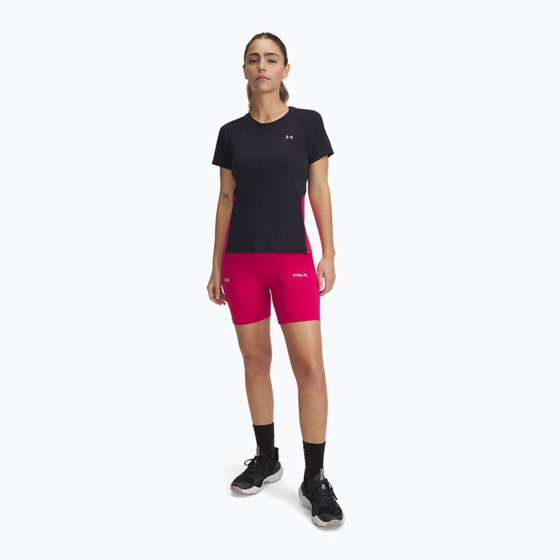 Dámske šortky Under Armour Trail Run Fitted shaded fuchsia/black 6