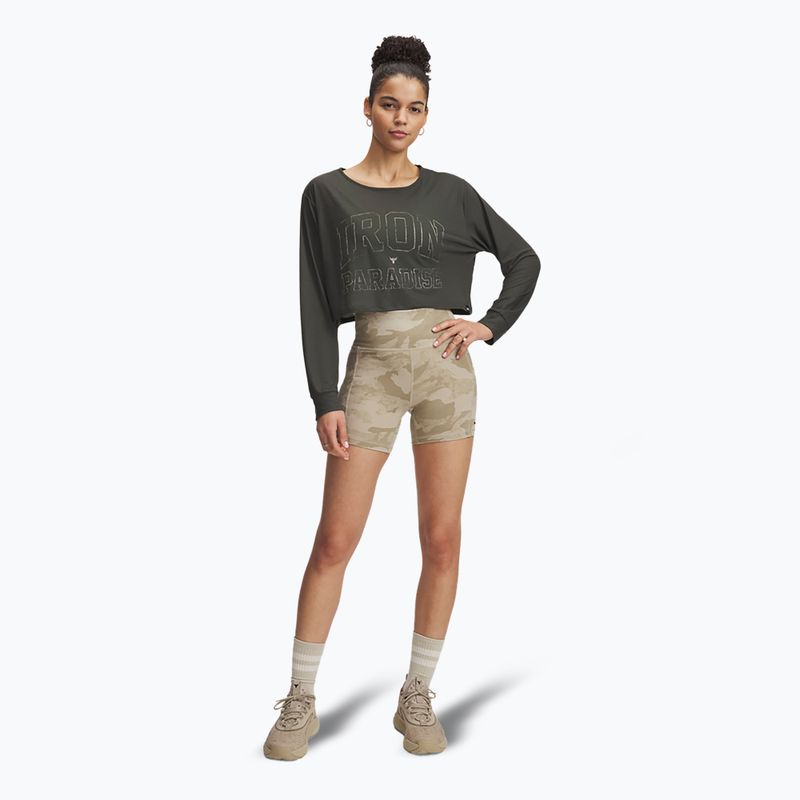 Dámske tričko Under Armour Project Rock IP baroque green/city khaki/city khaki s dlhým rukávom 2