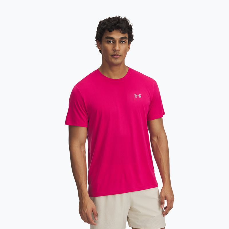 Pánske bežecké tričko Under Armour Trail Run shaded fuchsia/reflective