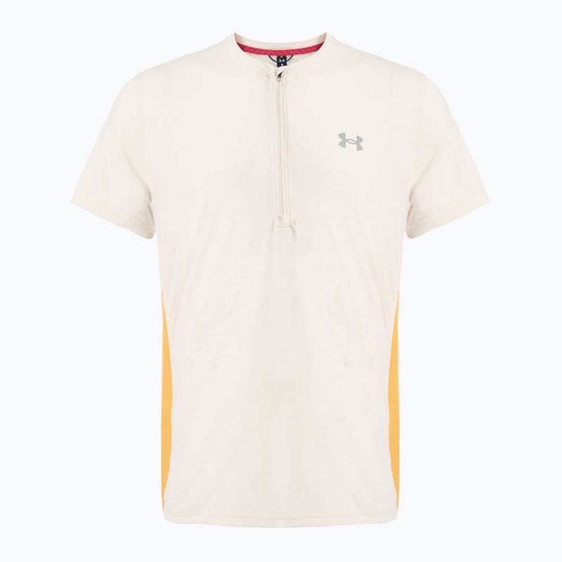 Pánske bežecké tričko Under Armour Trail Run Zip stone/noble gold/reflective
