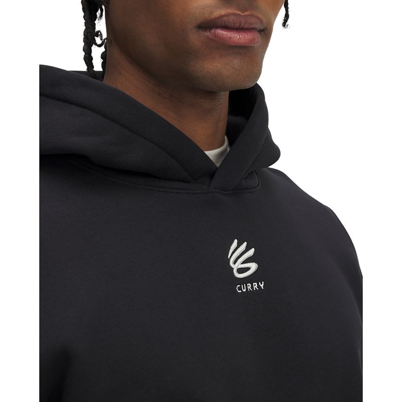 Pánska mikina Under Armour Curry Splash Hoodie black / white clay 3