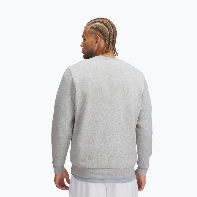 Pánska mikina Under Armour Essential Fleece Crew mod gray light heather/white 2