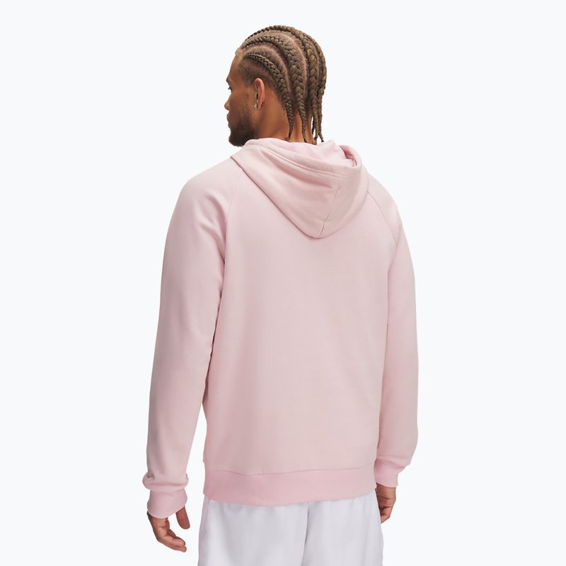 Pánska mikina Under Armour Rival Fleece Hoodie prime pink/white 2