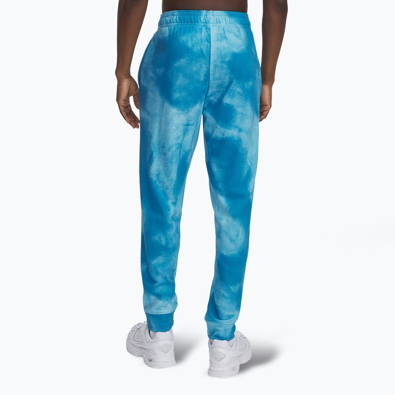 Pánske nohavice Under Armour Rival Terry Jogger s potlačou ether blue/onyx white 3