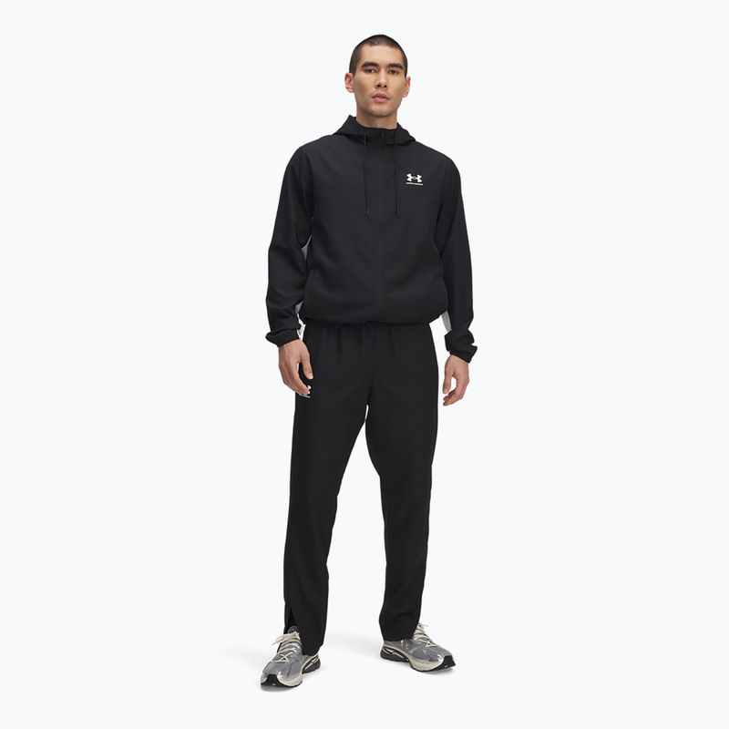 Pánske nohavice Under Armour Rival Woven Windbreaker Pánt black/black/white 2
