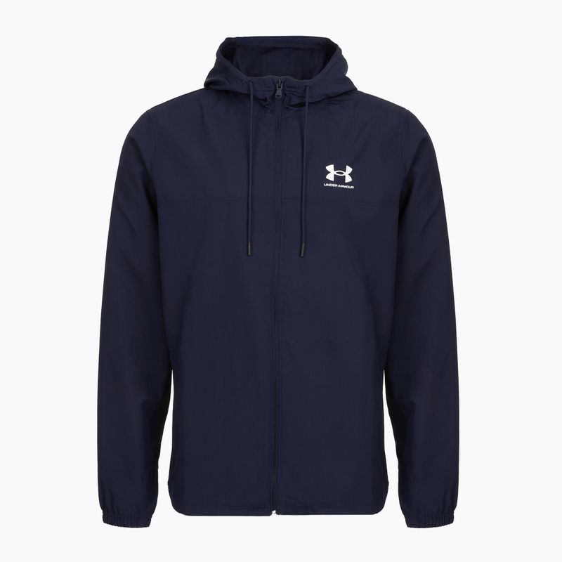 Pánska bunda Under Armour Rival Woven Windbreaker midnight navy/midnight navy/white 3