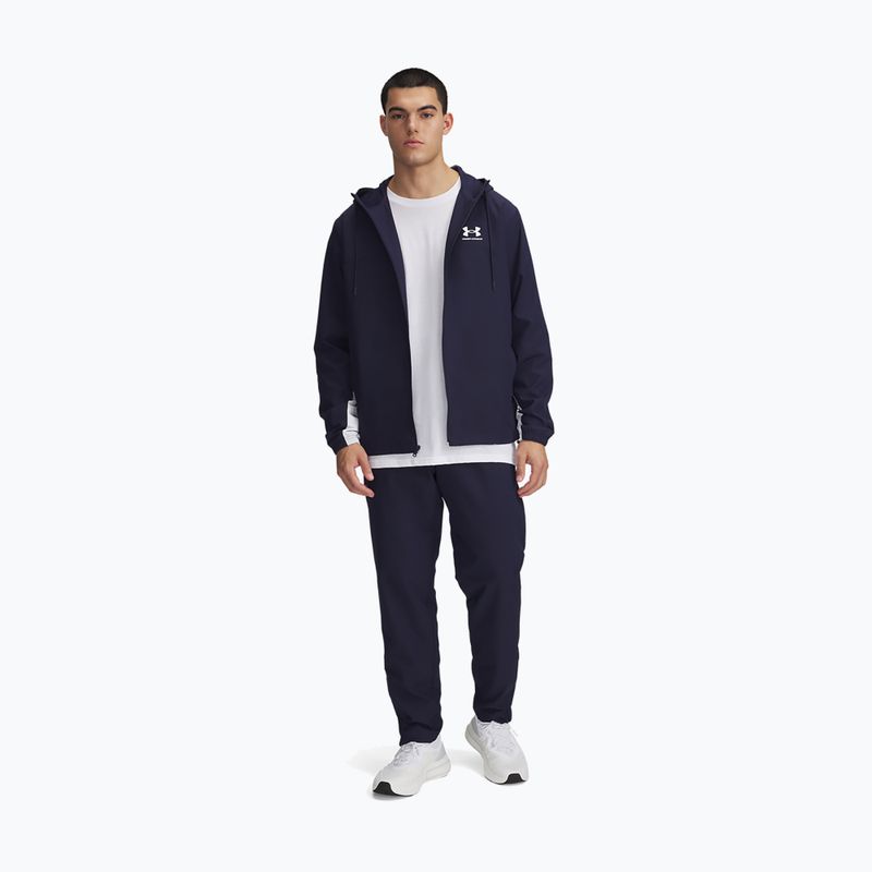 Pánske nohavice Under Armour Rival Woven Windbreaker Pant midnight navy/midnight navy/white 2