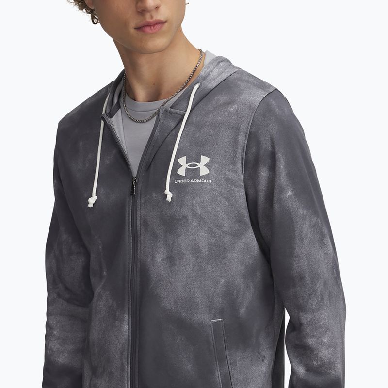 Pánska mikina Under Armour Rival Terry Printed FZ castlerock/onyx white 3