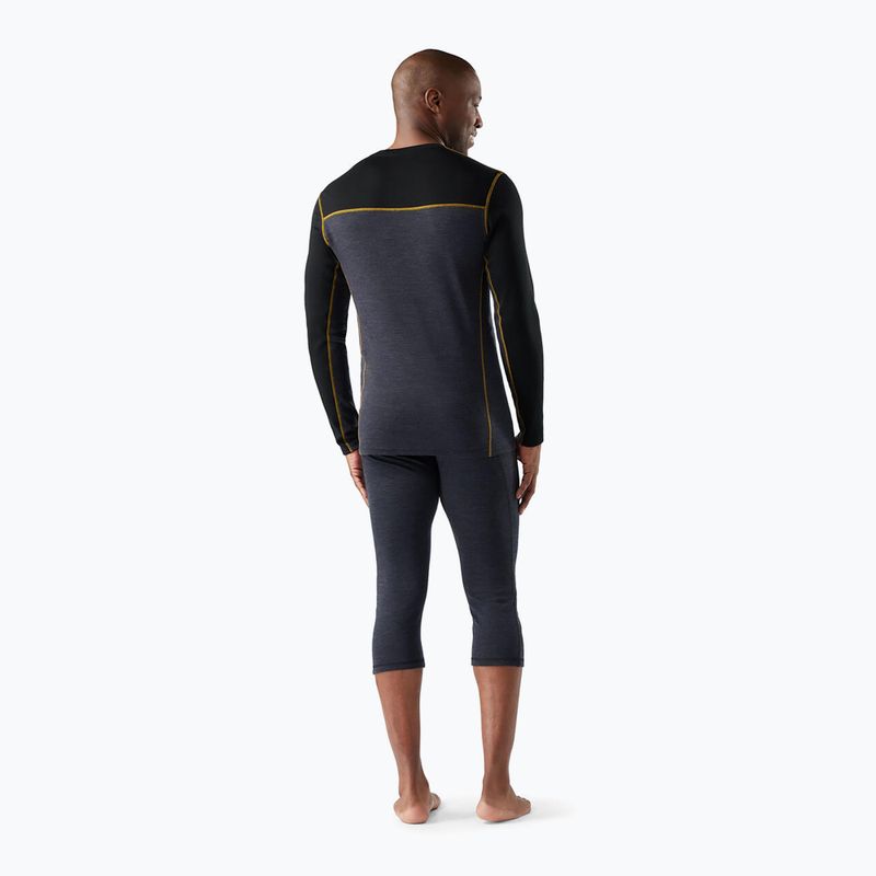 Pánske termo tričko longsleeve Smartwool Classic Thermal Merino Base Layer Colorblock Crew Boxed charcoal/honey gold 2