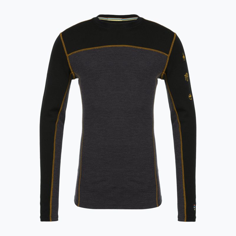 Pánske termo tričko longsleeve Smartwool Classic Thermal Merino Base Layer Colorblock Crew Boxed charcoal/honey gold 4