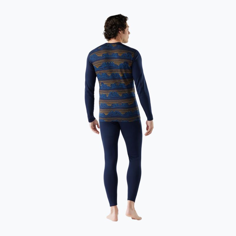 Pánska termoaktívna mikina Smartwool Merino 250 Baselayer Crew Boxed deep navy geo peaks 2