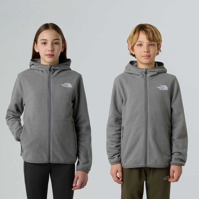 Detská fleecová mikina The North Face Teen Glacier Full Zip Hoodie mid grey heather 3