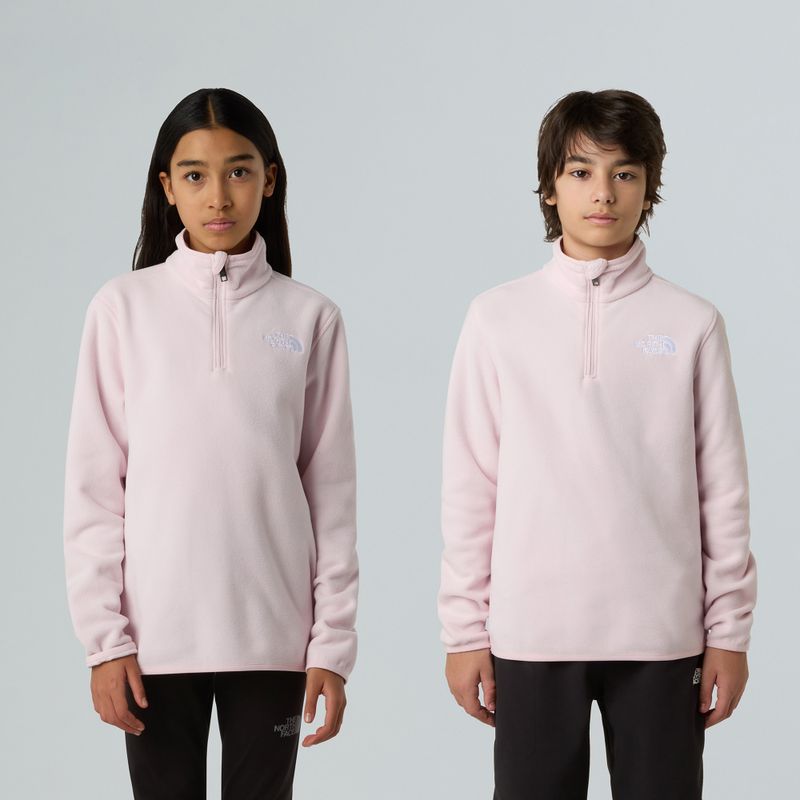 Detská fleecová mikina The North Face Teen Glacier 1/4 Zip pale blossom 3