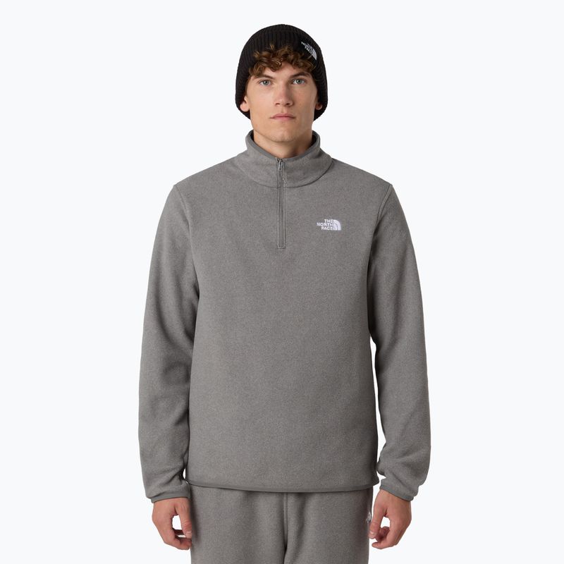 Pánska fleecová mikina The North Face Glacier Fleece 1/4 Zip mid grey heather