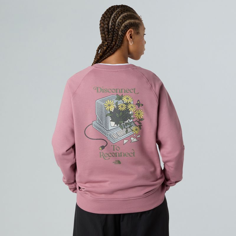 Dámska mikina The North Face Connect Relaxed Crew Graphic nostalgia rose 2