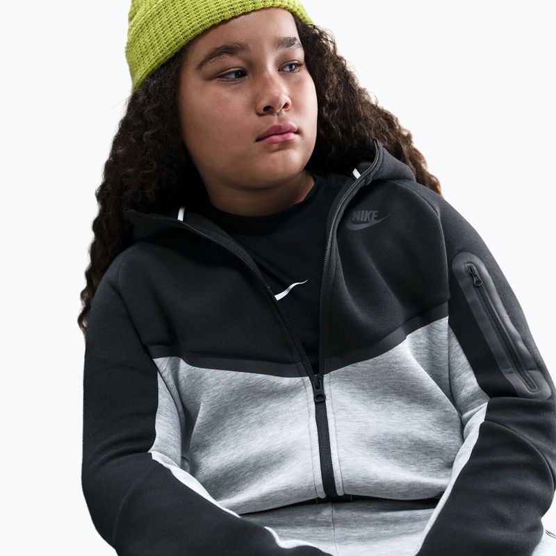 Detská mikina Nike Sportswear Tech Fleece Full-Zip dark grey heather/black/black/black 4