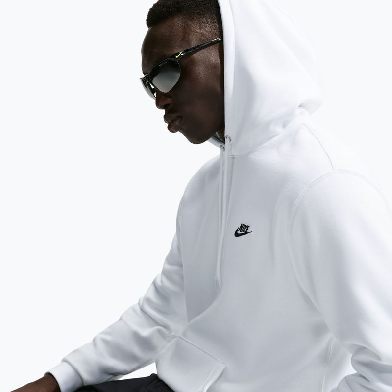 Pánska mikina Nike Club Pullover Hoodie white/white/black 4