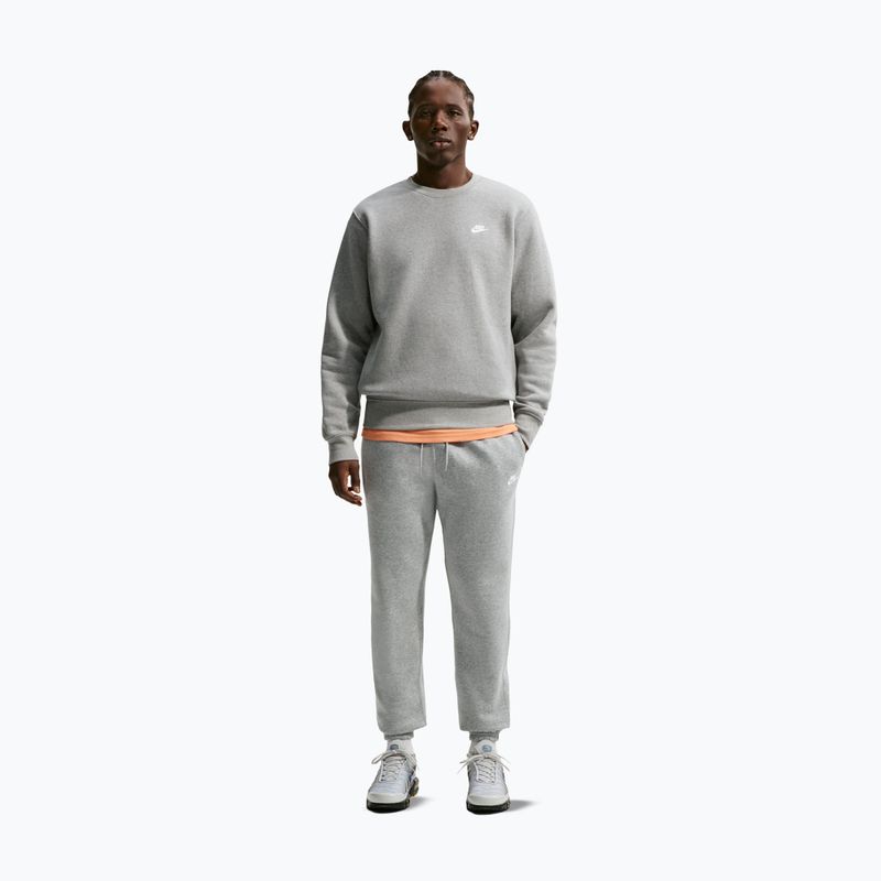 Pánske nohavice Nike Club Cuffed Brushed dark grey heather/light smoke grey/white 2