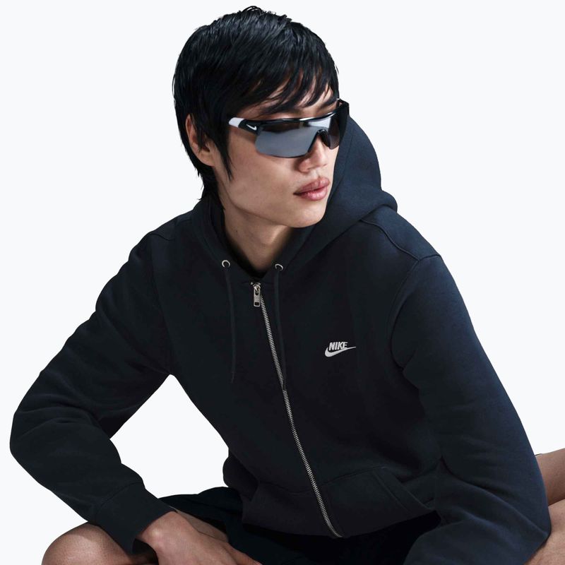 Pánska mikina Nike Club Full Zip Hoodie obsidian/obsidian/white 4
