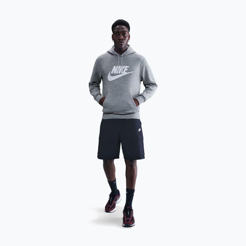 Pánska mikina Nike Club Pullover Hoodie dark grey heather/light smoke grey/white 2