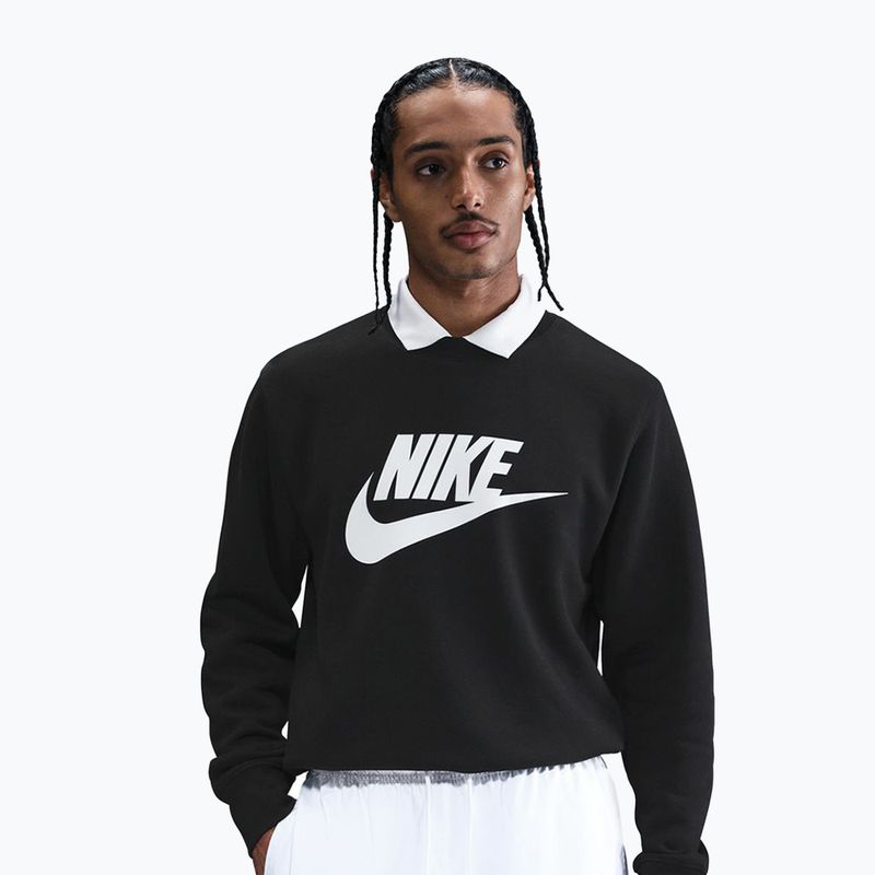 Pánska mikina Nike Sportswear Club Graphic Fleece Crew black/white