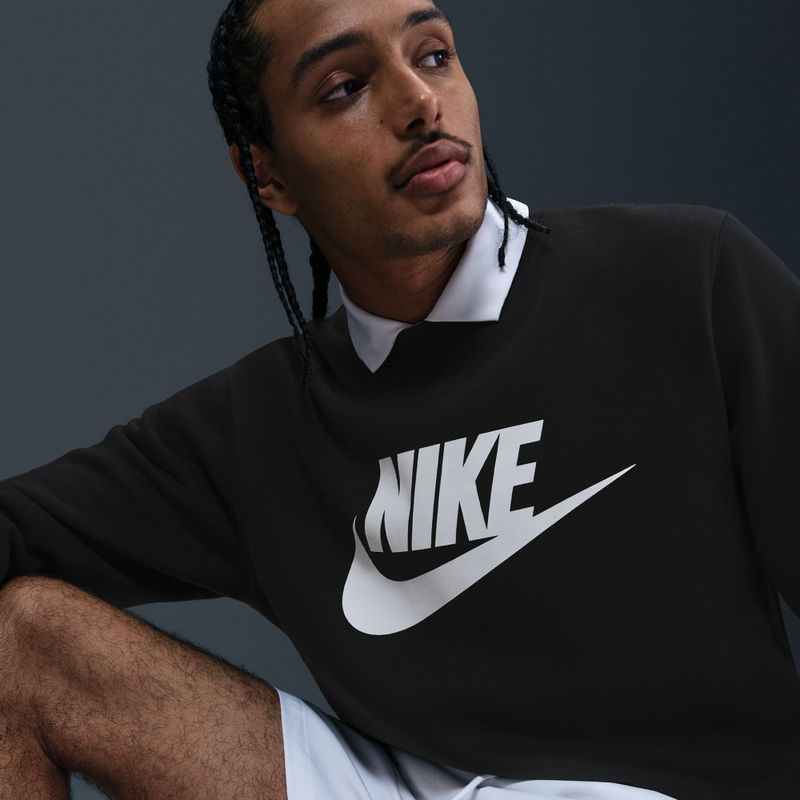 Pánska mikina Nike Sportswear Club Graphic Fleece Crew black/white 6