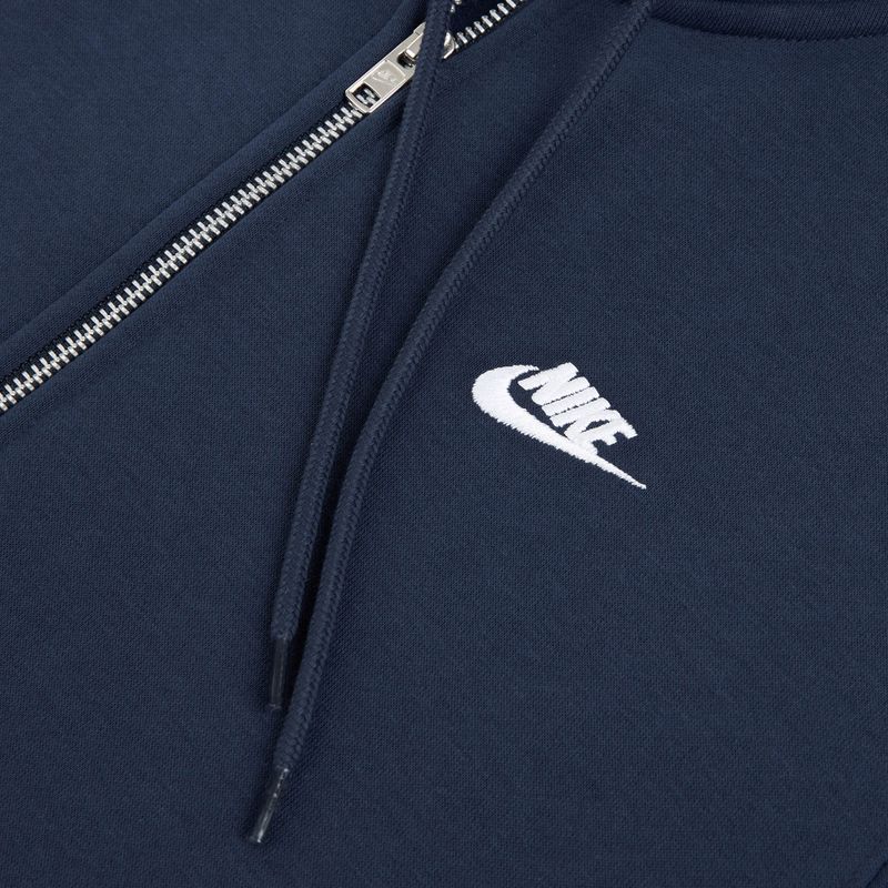Pánska mikina Nike Club Full Zip Hoodie obsidian/obsidian/white 8